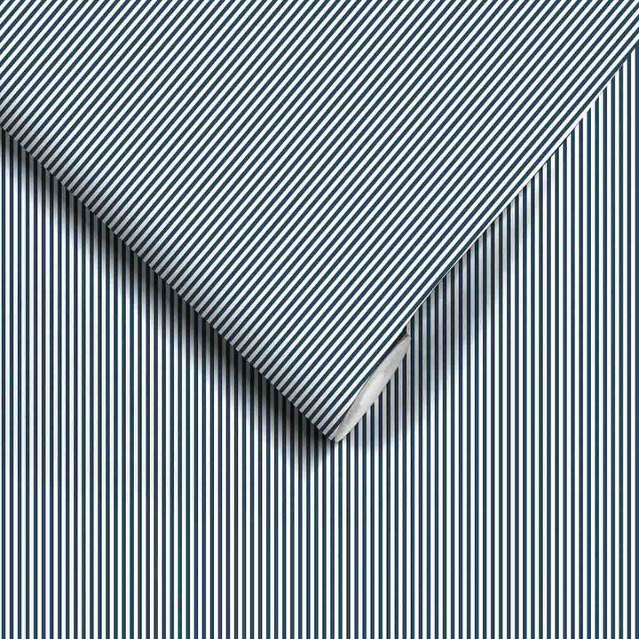 Woodchip & Magnolia Matchstick Stripe Navy/White Wallpaper - WM - 414 - 01