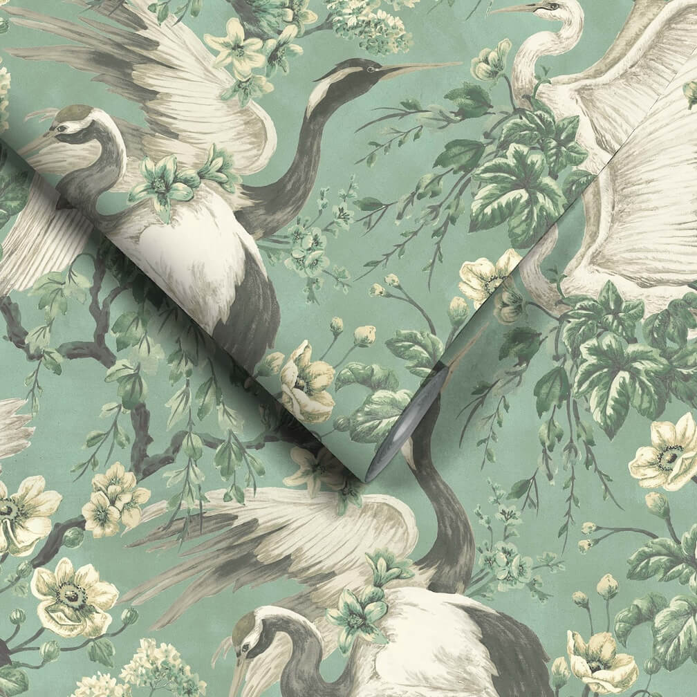Woodchip & Magnolia Maurice Duck Moss Green Wallpaper - WM-411-02
