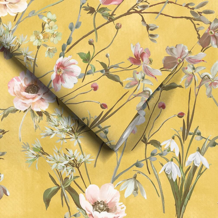 Woodchip & Magnolia Maytime Sunny Yellow Wallpaper - WM-383-06