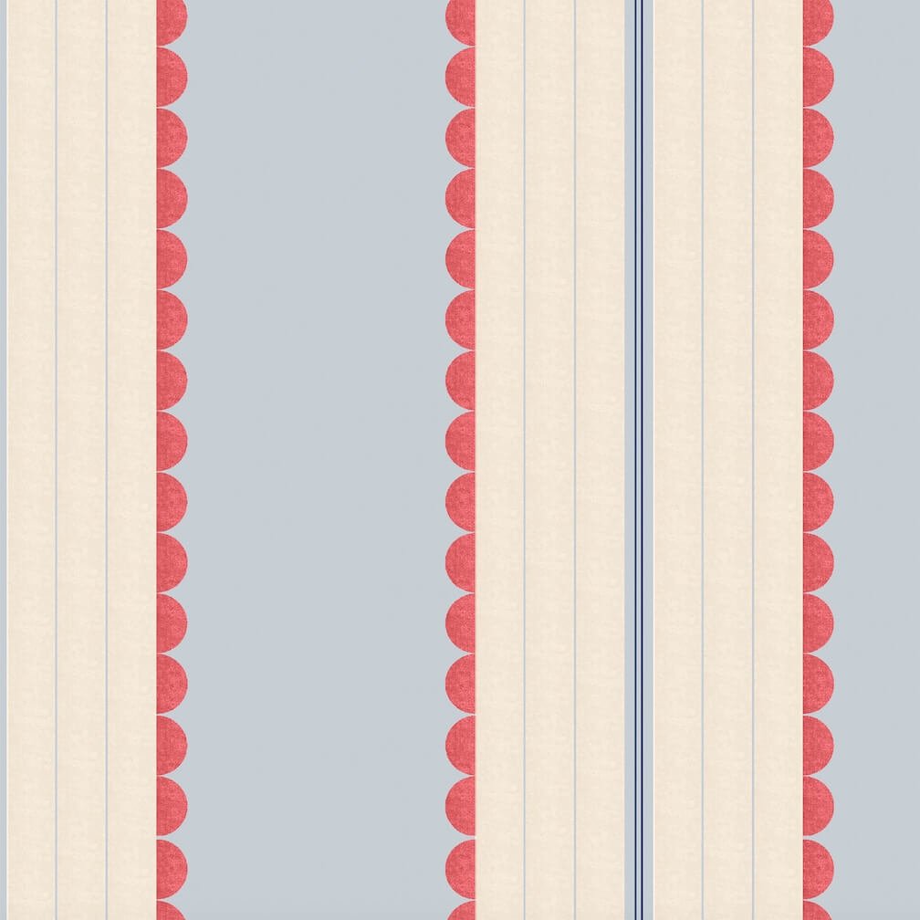 Woodchip & Magnolia Pin Up Stripe Red Blue Wallpaper - WM - 478 - 03