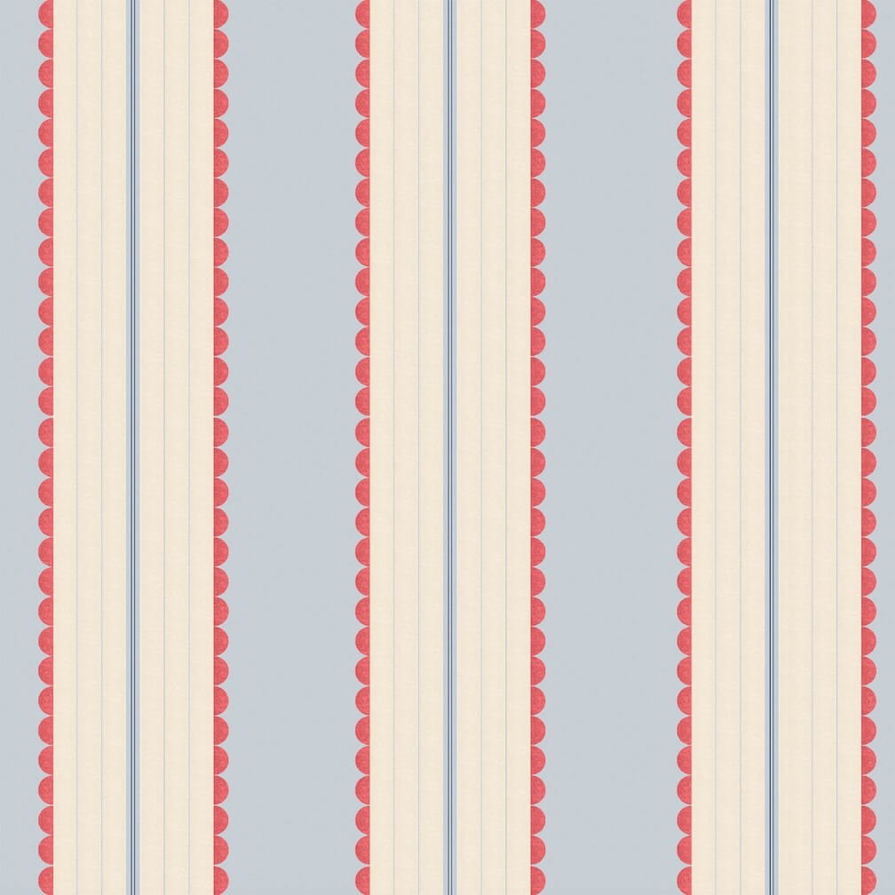 Woodchip & Magnolia Pin Up Stripe Red Blue Wallpaper - WM - 478 - 03