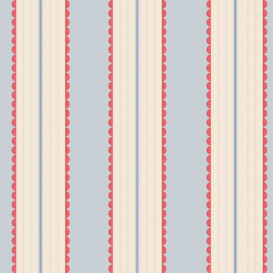 Woodchip & Magnolia Pin Up Stripe Red Blue Wallpaper - WM - 478 - 03