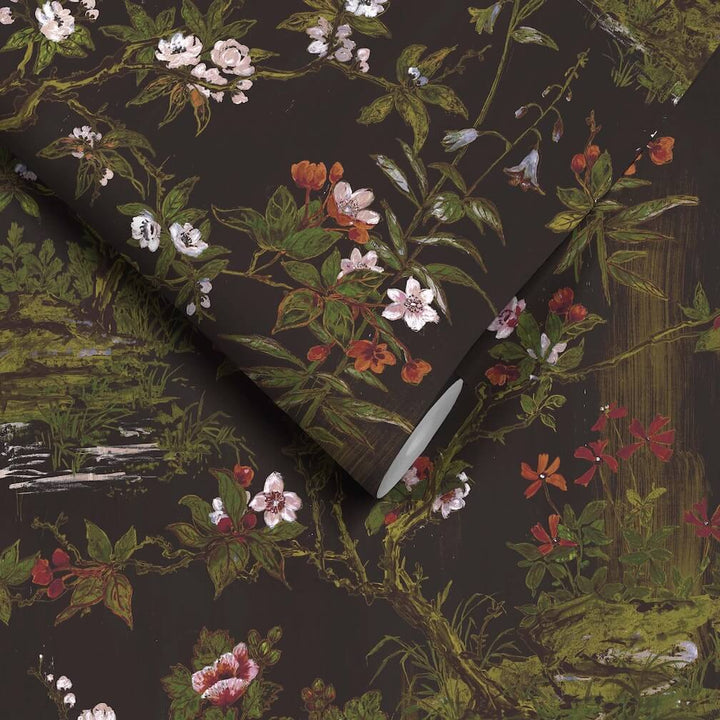 Woodchip & Magnolia Rivington Black Wallpaper - WM - 127