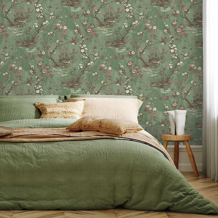 Woodchip & Magnolia Rivington Moss Green Wallpaper - WM-126-10