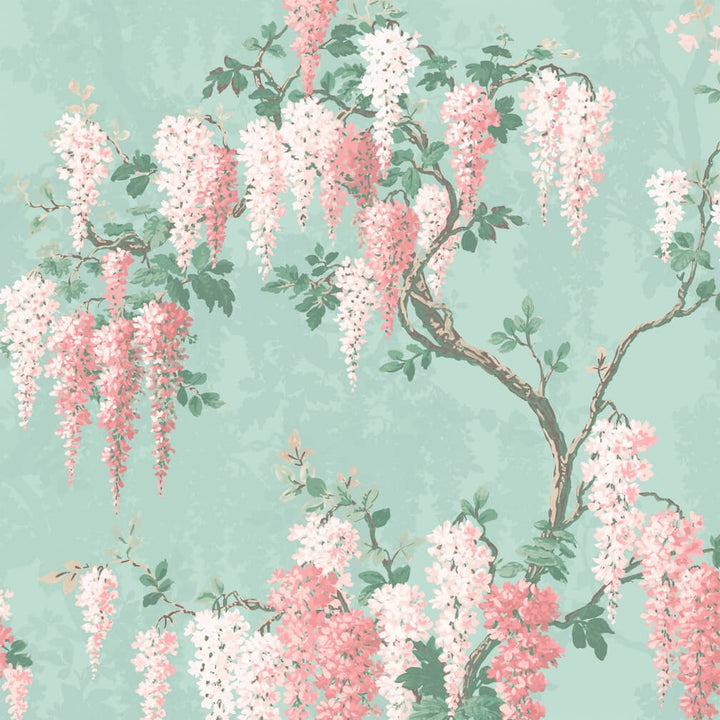 Woodchip & Magnolia Wisteria Botanical Mint Wallpaper - WM-402-02R