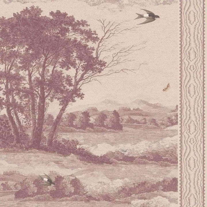 Woodchip & Magnolia Zephyr Mulberry Stripe Wallpaper - WM-484-04