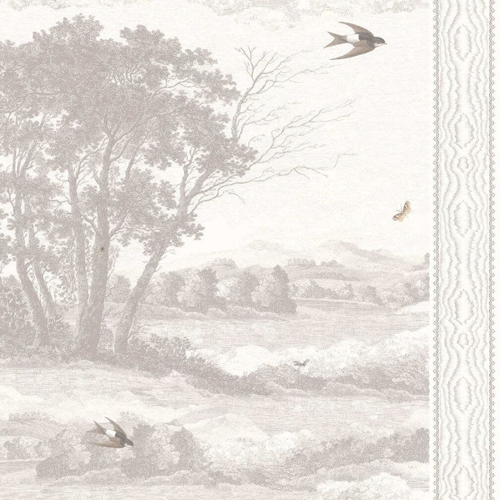 Woodchip & Magnolia Zephyr Taupe Stripe Wallpaper CAD image