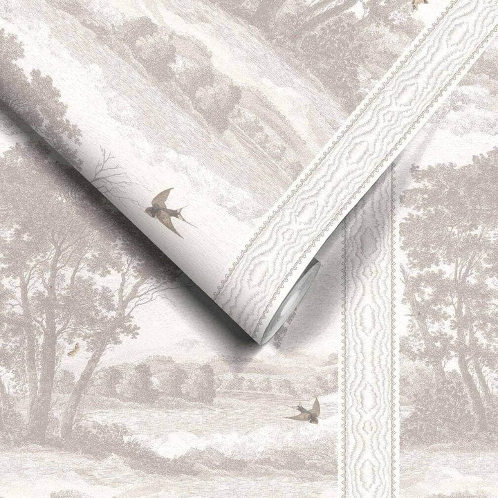 Woodchip & Magnolia Zephyr Taupe Stripe Wallpaper - WM-484-03