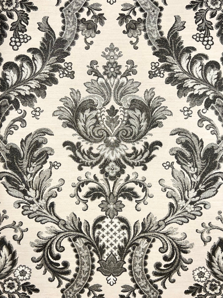  - Ascot Cream & Black Damask Wallpaper - JC1007 - 8 - Decor Warehouse