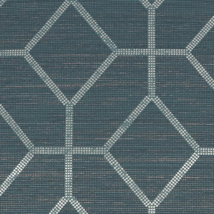  - Boutique Asscher Geo Teal Wallpaper - 112657 - Decor Warehouse