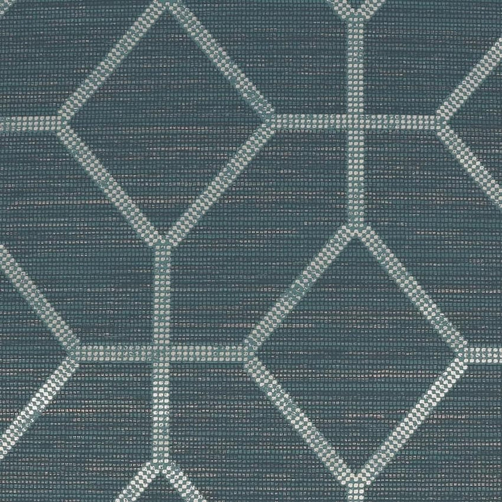  - Boutique Asscher Geo Teal Wallpaper - 112657 - Decor Warehouse