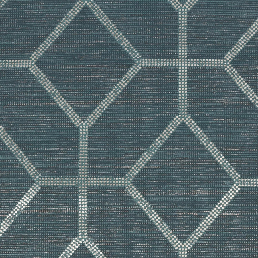  - Boutique Asscher Geo Teal Wallpaper - 112657 - Decor Warehouse
