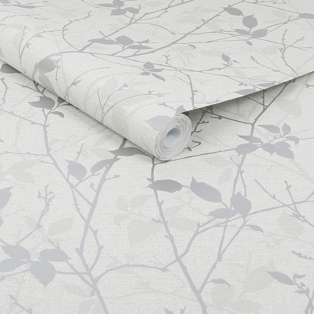 122433-Graham & Brown-Belle White & Silver Wallpaper-Decor Warehouse