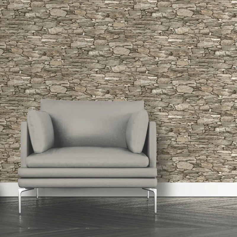  - Brick Effect Neutral Wallpaper - 1282 - Decor Warehouse