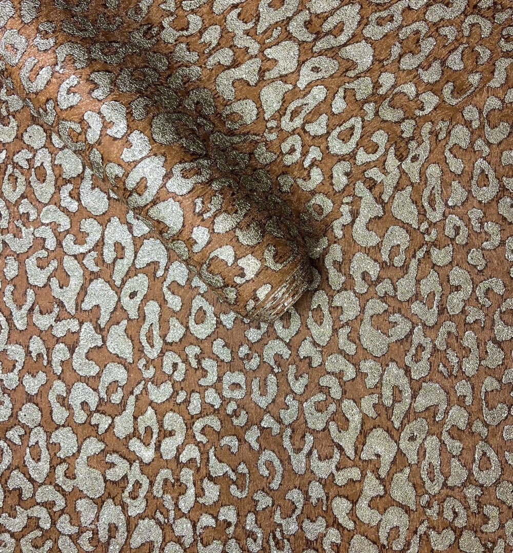  - Brown Leopard Print Glitter Wallpaper - JM2007 - 6 - Decor Warehouse
