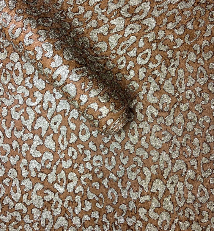  - Brown Leopard Print Glitter Wallpaper - JM2007 - 6 - Decor Warehouse