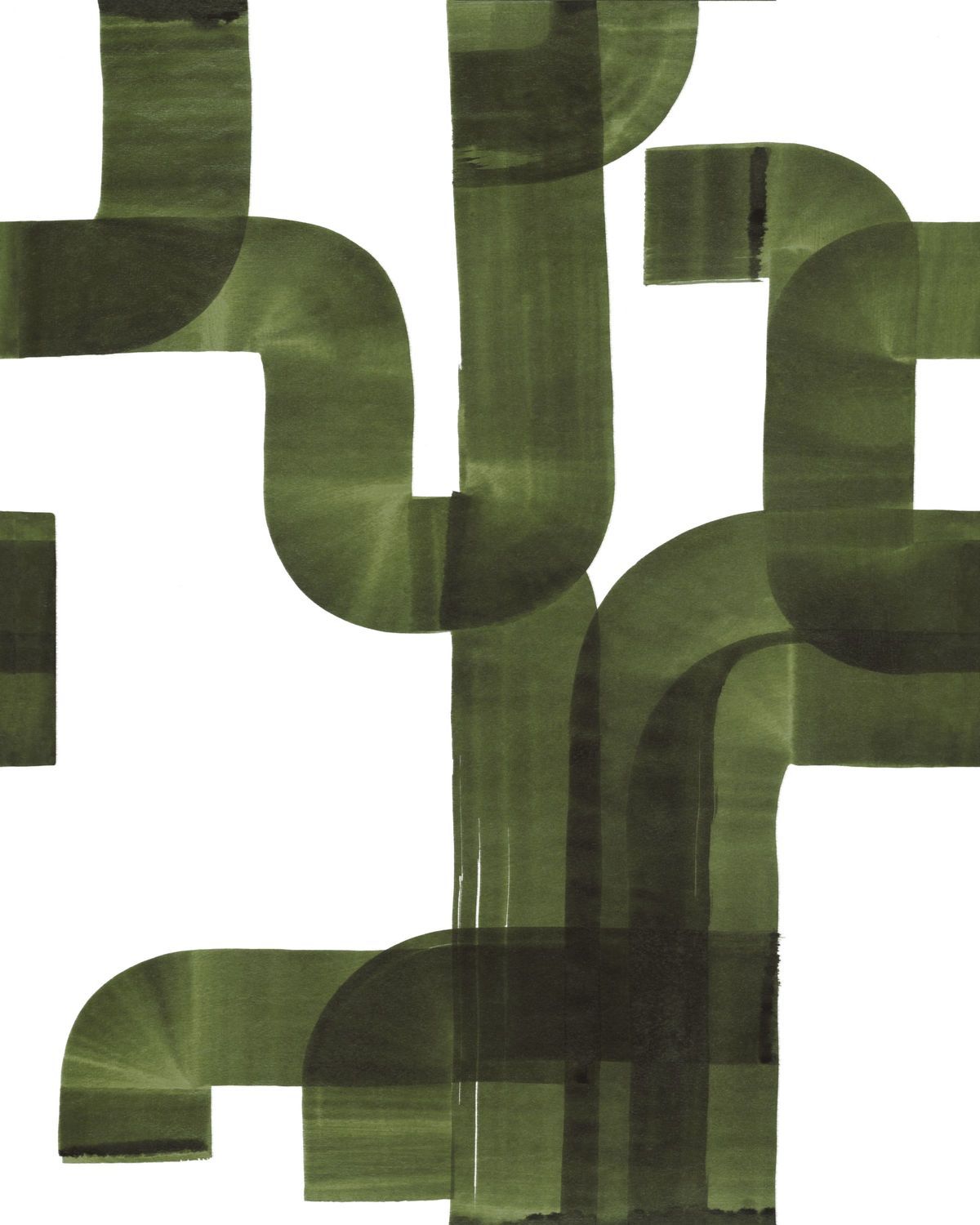 Casadeco Abstract Vert Kaki Wall Mural Small - WDWS88477505