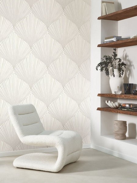 BBLN89760211-Casadeco-Casadeco Babylone Semiramis Blanc Coton Wallpaper-Decor Warehouse