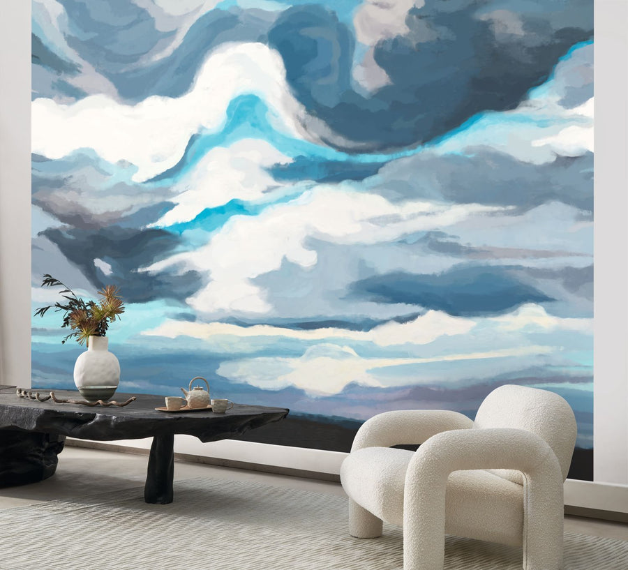 WDWS88886212-Casadeco-Casadeco Cirrus Cloud Blue Wall Mural Large-Decor Warehouse
