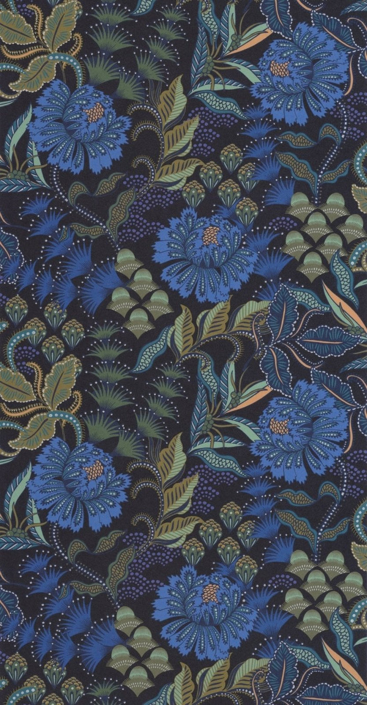 Casadeco Derby Bloomsbury - Bleu indigo Wallpaper - DERB89286312