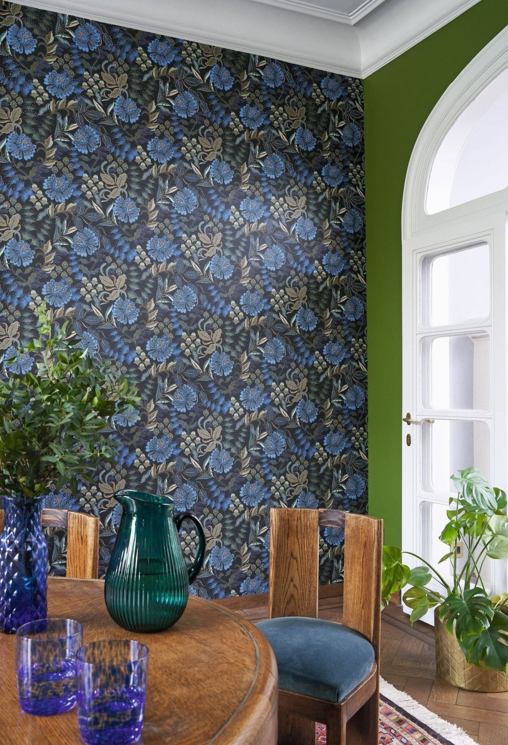  - Casadeco Derby Bloomsbury - Bleu indigo Wallpaper - DERB89286312 - Decor Warehouse