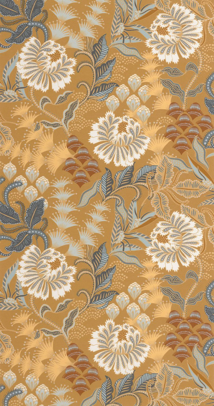  - Casadeco Derby Bloomsbury - Jaune Curry Wallpaper - DERB89282248 - Decor Warehouse