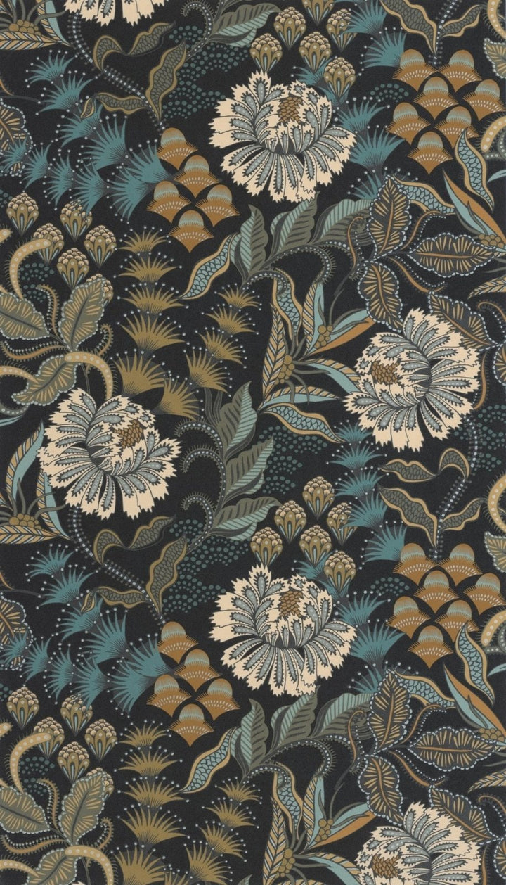  - Casadeco Derby Bloomsbury - Noir Reglisse Wallpaper - DERB89289754 - Decor Warehouse