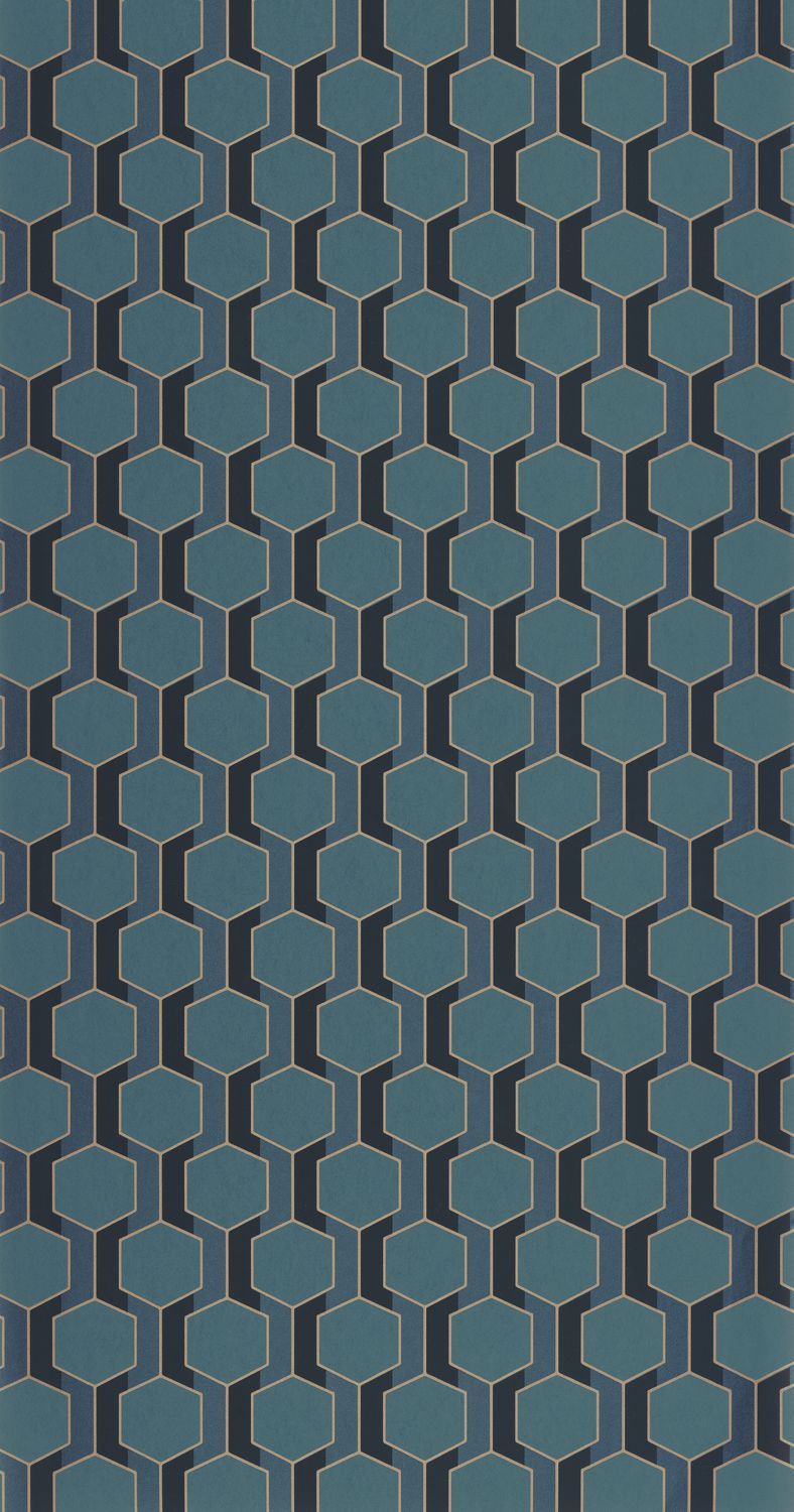  - Casadeco Derby Hamilton - Bleu Paon Wallpaper - DERB89306914 - Decor Warehouse