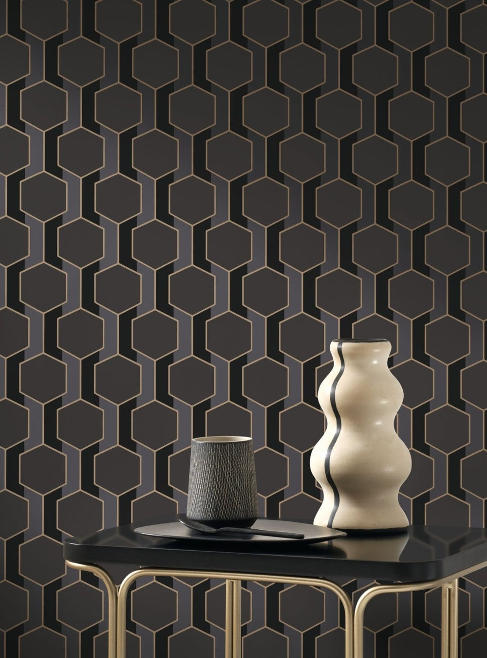  - Casadeco Derby Hamilton - Noir Reglisse Wallpaper - DERB89309875 - Decor Warehouse