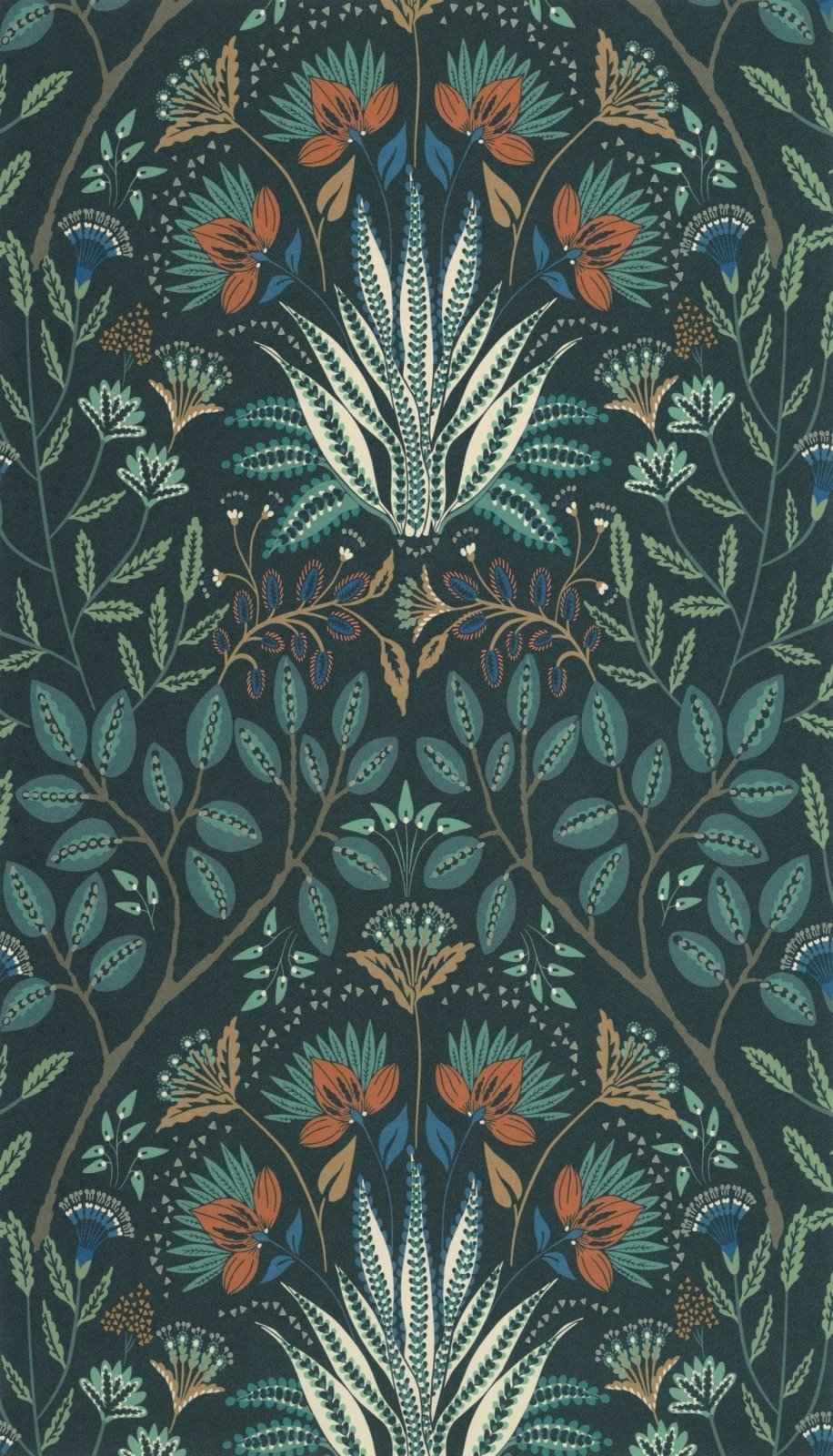  - Casadeco Derby Lords - Bleu Paon Wallpaper - DERB89296821 - Decor Warehouse