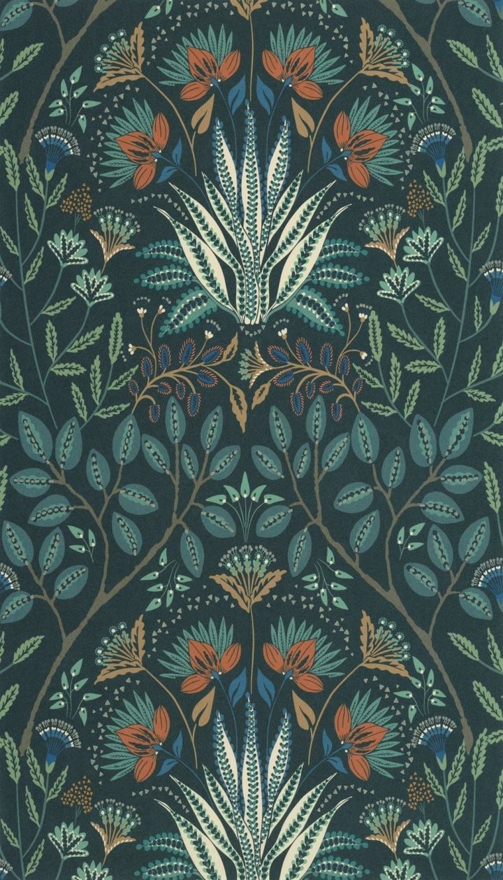  - Casadeco Derby Lords - Bleu Paon Wallpaper - DERB89296821 - Decor Warehouse