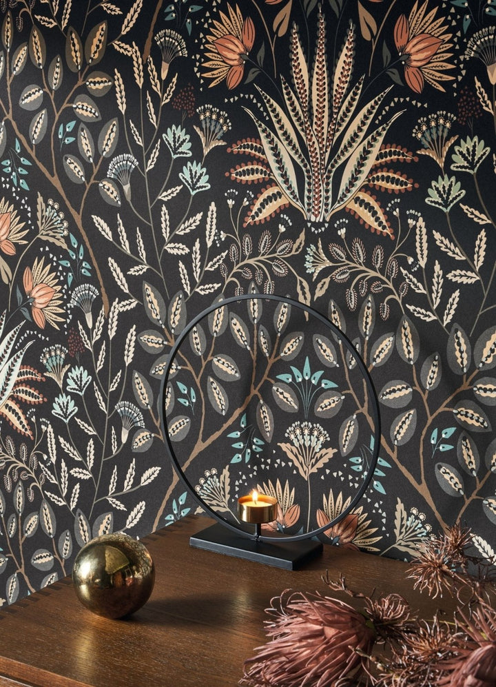  - Casadeco Derby Lords - Noir Reglisse Wallpaper - DERB89299577 - Decor Warehouse