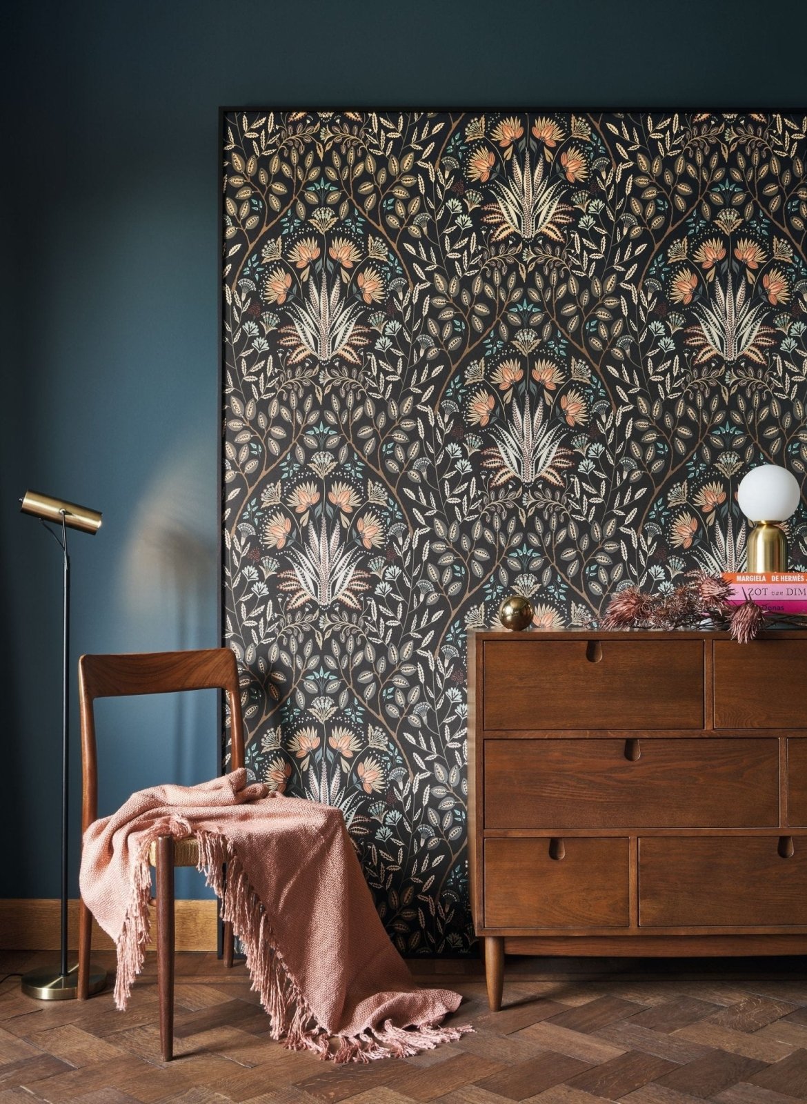 - Casadeco Derby Lords - Noir Reglisse Wallpaper - DERB89299577 - Decor Warehouse