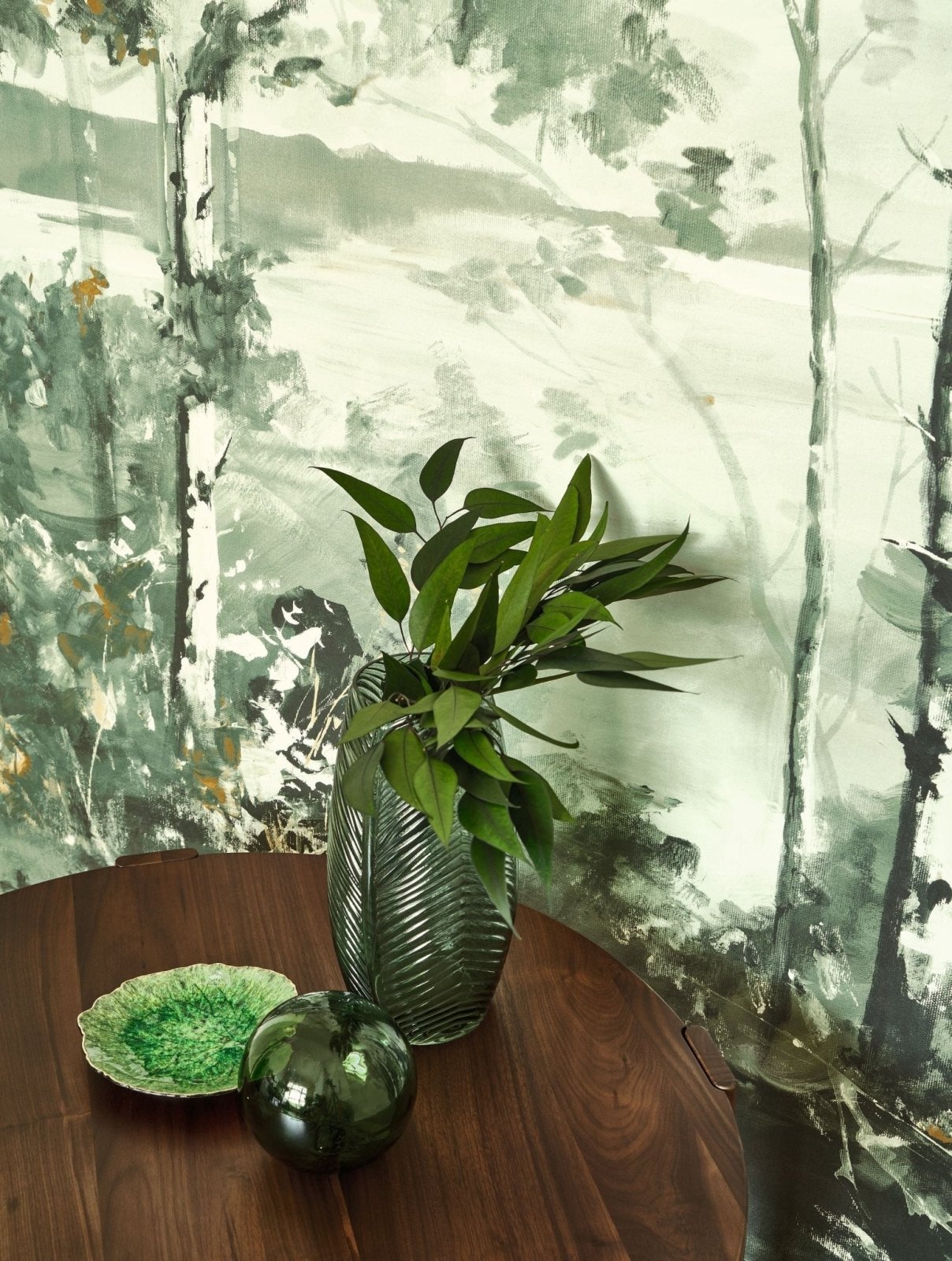 - Casadeco Eucalyptus Foret Boreale Vert Wall Mural Small - RIVI89567805 - Decor Warehouse