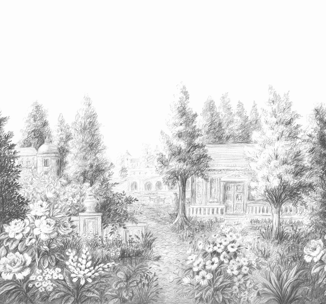  - Casadeco French Park Charcoal Black Wall Mural Medium Size - WDWS89029708 - Decor Warehouse
