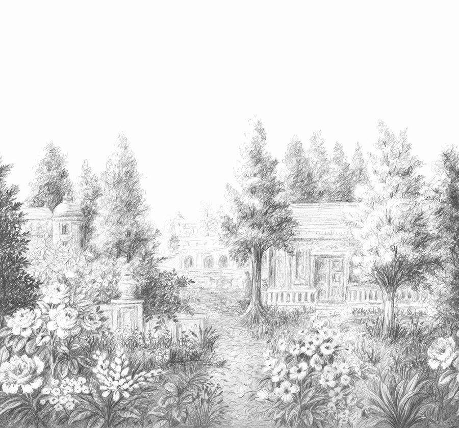  - Casadeco French Park Charcoal Black Wall Mural Medium Size - WDWS89029708 - Decor Warehouse