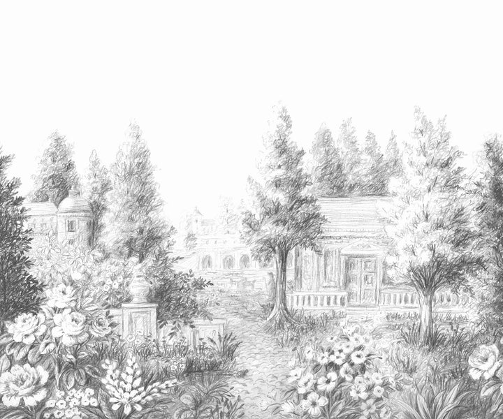  - Casadeco French Park Charcoal Black Wall Mural Small Size - WDWS89029707 - Decor Warehouse