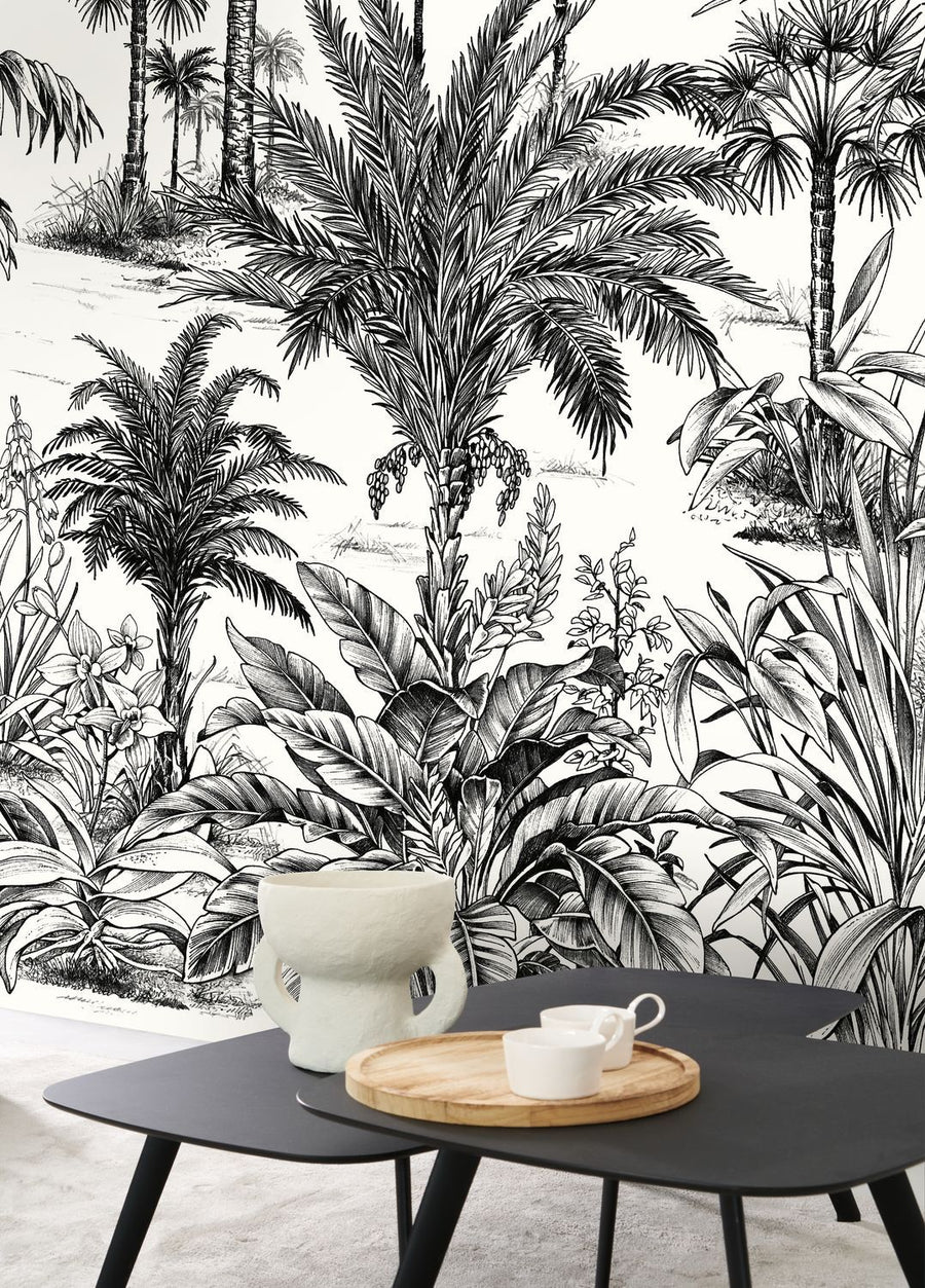  - Casadeco Nicoya Charcoal Black Wall Mural Large size - WDWS89129304 - Decor Warehouse