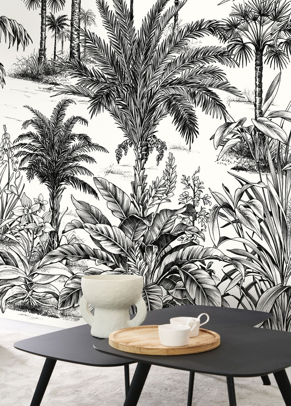  - Casadeco Nicoya Charcoal Black Wall Mural Medium Size - WDWS89129303 - Decor Warehouse