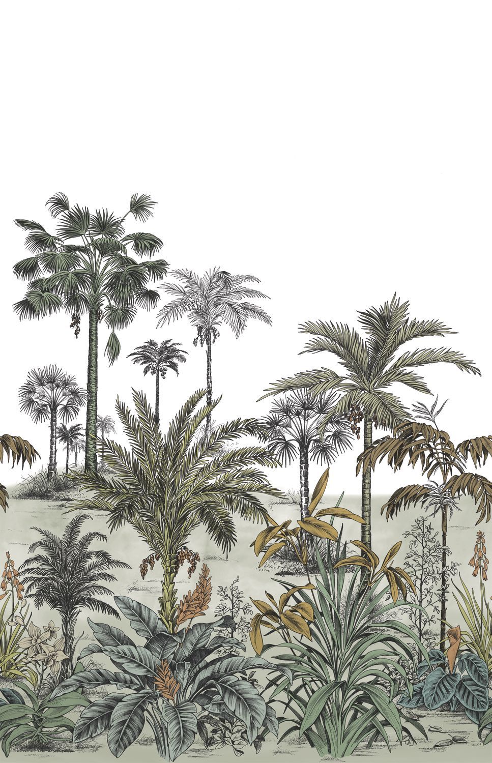  - Casadeco Nicoya Taiga Green Wall Mural Large Size - WDWS89127604 - Decor Warehouse