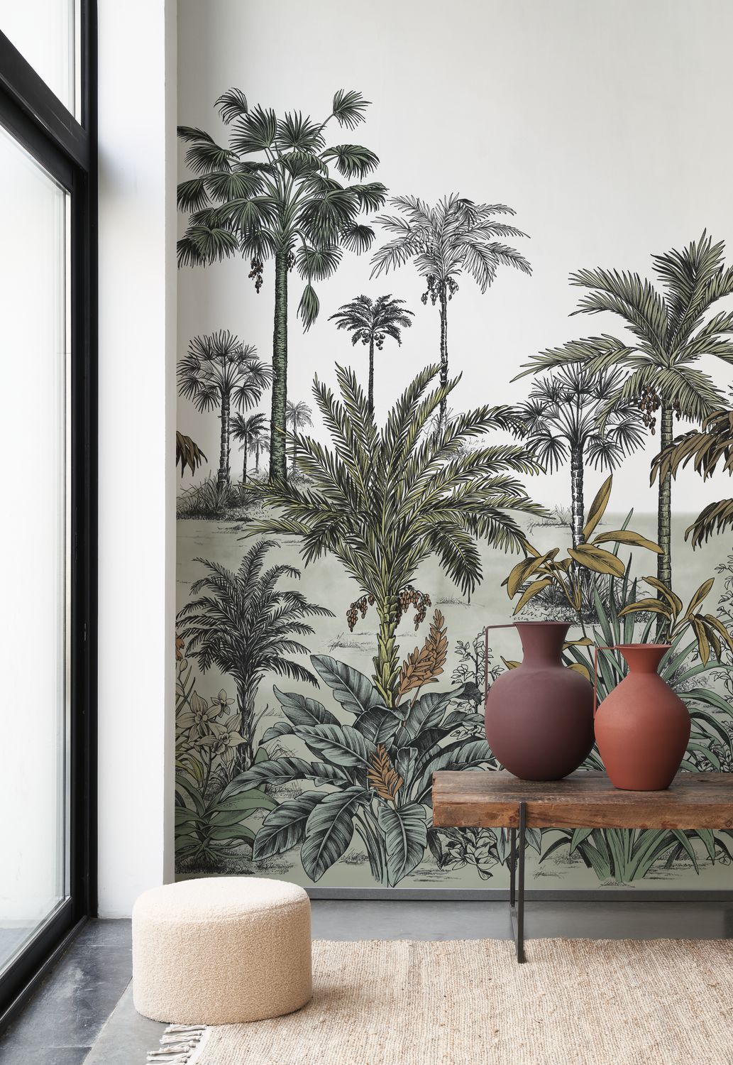  - Casadeco Nicoya Taiga Green Wall Mural Medium Size - WDWS89127603 - Decor Warehouse