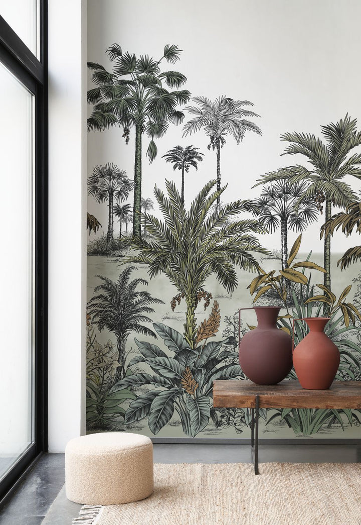  - Casadeco Nicoya Taiga Green Wall Mural Medium Size - WDWS89127603 - Decor Warehouse