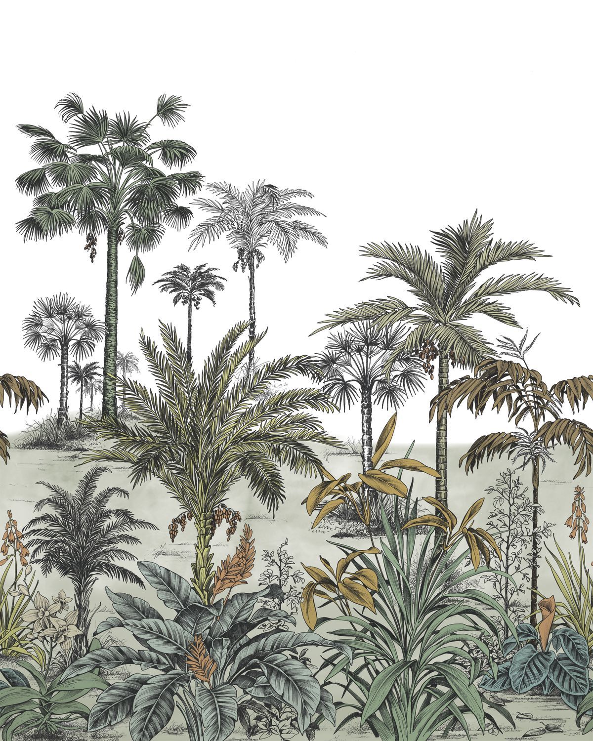 - Casadeco Nicoya Taiga Green Wall Mural Small Size - WDWS89127605 - Decor Warehouse