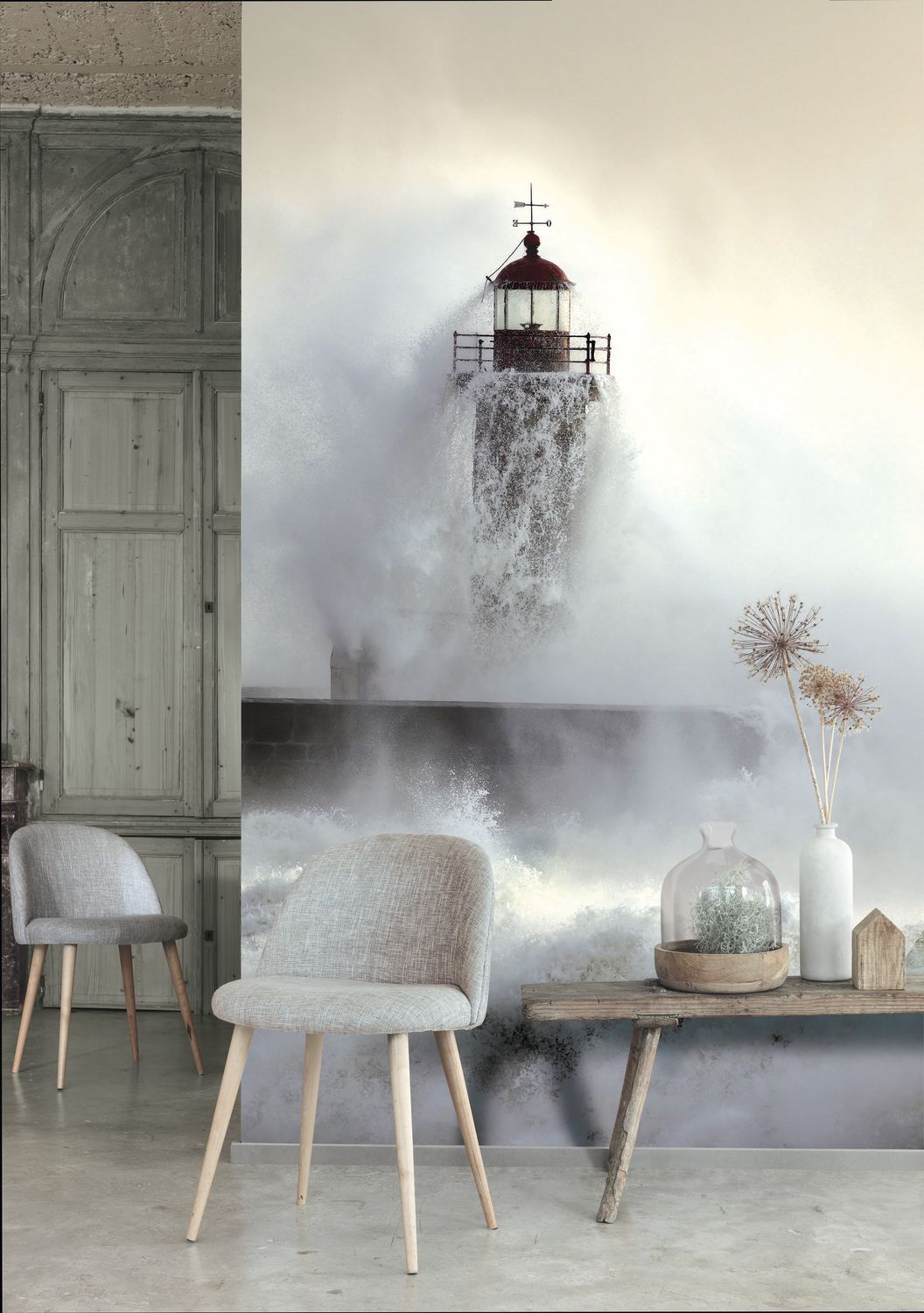  - Casadeco Rivage Lighthouse of Felgueiras Panoramic Wall Mural - 84269216 - Decor Warehouse