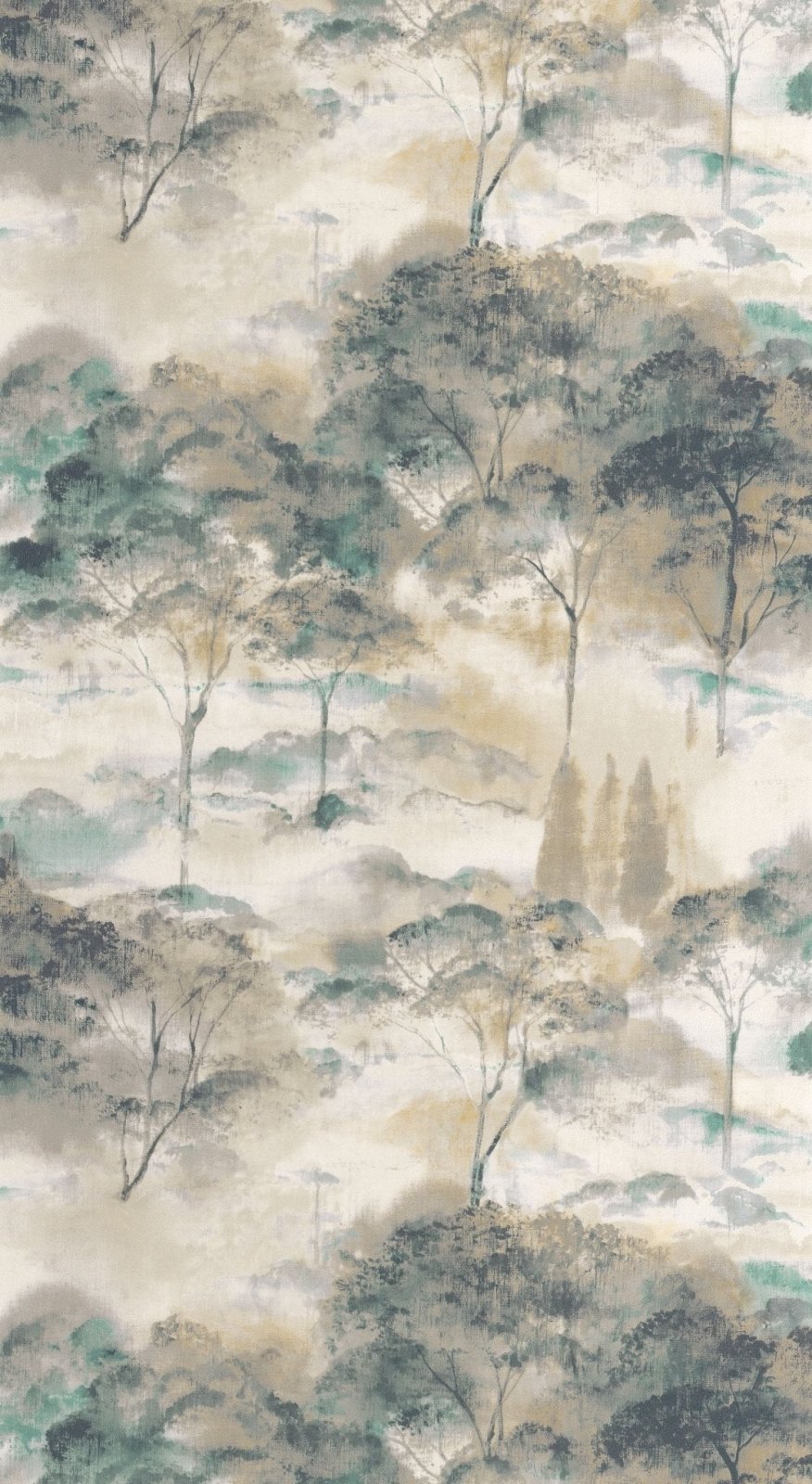 - Casadeco Riverside 4 Sila - Beige Mastic / Bleu Paon Wallpaper - RIVI89556174 - Decor Warehouse