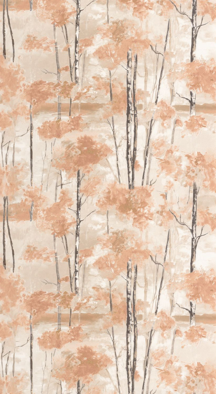  - Casadeco Riverside 4 Skandinavia - Orange Automnal Wallpaper - RIVI89544391 - Decor Warehouse