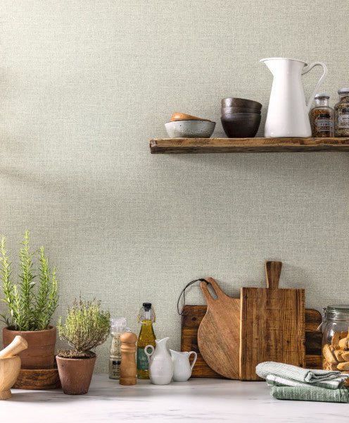  - Caselio Jute Uni Mat - Celadon Wallpaper - 104017120 - Decor Warehouse
