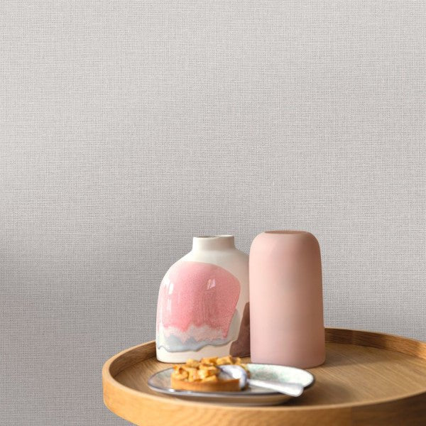 - Caselio Jute Uni Mat - Gris Clair Wallpaper - 104019156 - Decor Warehouse