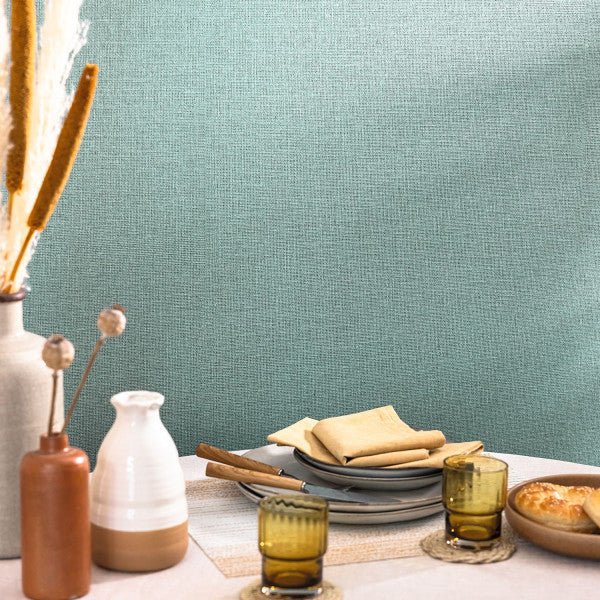  - Caselio Jute Uni Mat - Menthe Wallpaper - 104017670 - Decor Warehouse