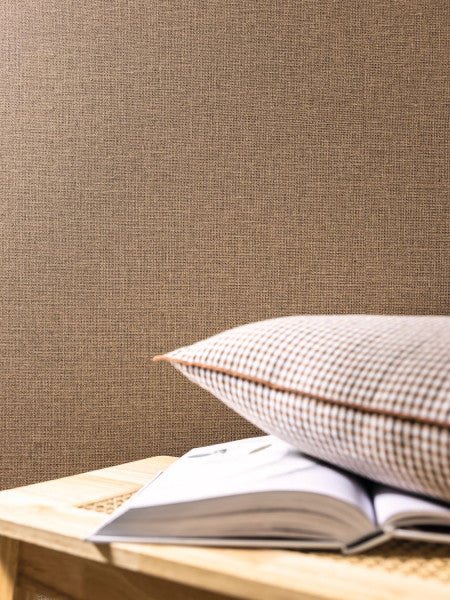 - Caselio Jute Uni Mat - Noisette Wallpaper - 104012008 - Decor Warehouse